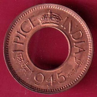 British india UNC 1945 one pice copper coin– FB8339