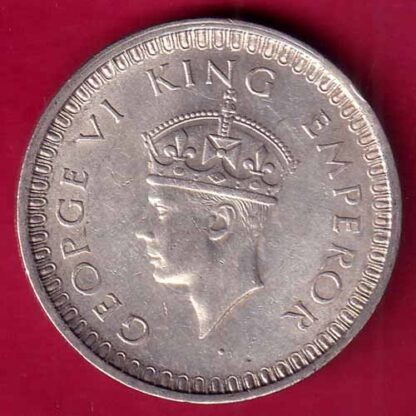 BRITISH INDIA 1942 BOMBAY MINT GEORGE VI ONE RUPEE BEAUTIFUL SILVER – FB8375 - Image 2