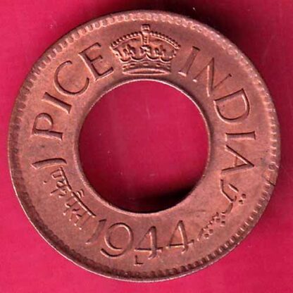 british india king george vi 1944 LAHORE MINT one pice copper coin – FB8792