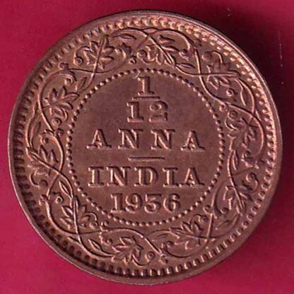 BRITISH INDIA 1936 GEORGE V 1/12 ANNA COIN:- FB8830