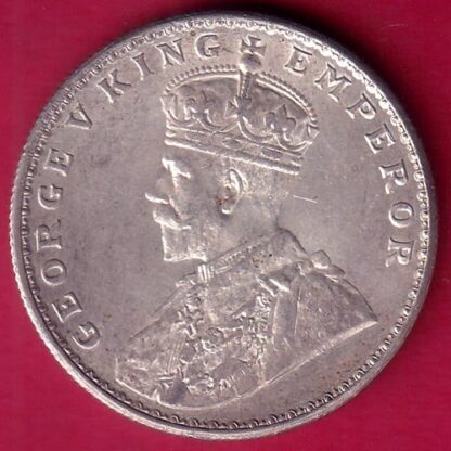 British India 1919 Bombay Mint George v One Rupee Silver coin– F1819 - Image 2