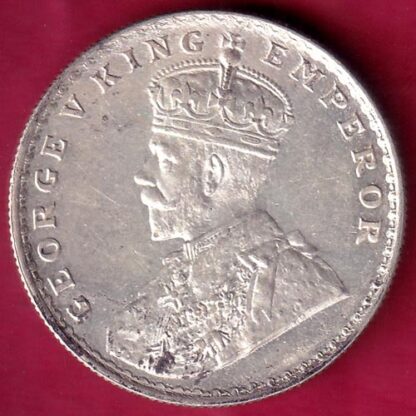 British India 1919 Bombay Mint George v One Rupee Silver coin–F1834 - Image 2