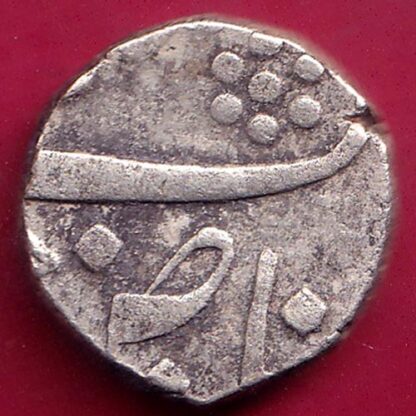 Baroda state khande rao Half rupee silver coin–F1837 - Image 2