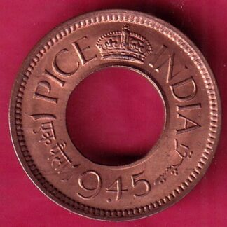 British india UNC 1945 one pice copper coin – FB8403