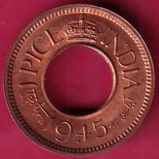 British india UNC 1945 one pice copper coin– FB8464