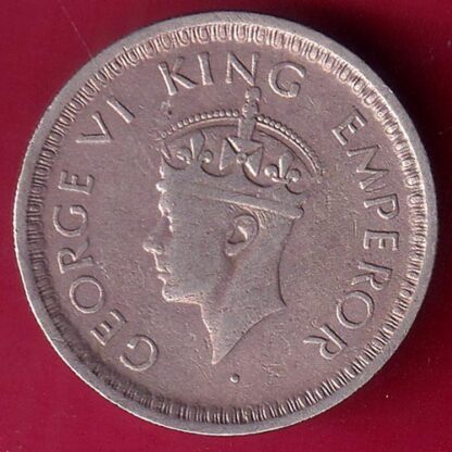 British india 1944 Lahore mint george vi HALF rupee silver coin– FB8477 - Image 2