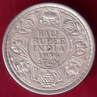 British India Coins king geoge v 1936 Half Rupee - FB8591