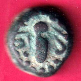 ANCIENT INDIA GADHAYA DYNASTY KING PORTRAIT COIN  –F2337