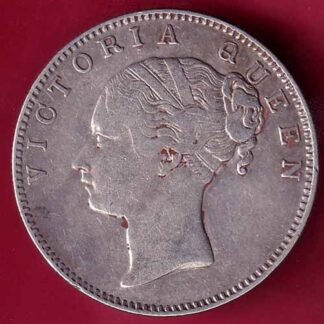 EAST INDIA COMPANY 1840 CONTINIOUS LEGEND VICTORIA QUEEN 1 RUPEE SILVER COIN –F2346