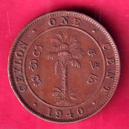 ceylon 1940 one cent george vi king - F2430 - Image 2
