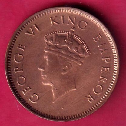 BRITISH INDIA 1939  ONE QURTER ANNA COPPER COIN - F2433 - Image 2