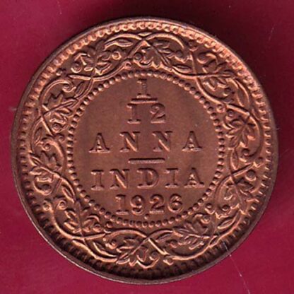 BRITISH INDIA 1926 GEORGE V 1/12 ANNA COPPER COIN  - F2449