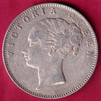 EAST INDIA COMPANY 1840 CONTINIOUS LEGEND VICTORIA QUEEN 1 RUPEE SILVER  - F2457