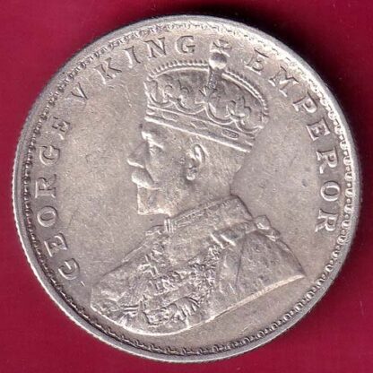 British India 1913 Bombay mint George V ONE RUPEE Silver coin - F2489 - Image 2