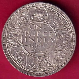 BRITISH INDIA 1940 BOMBAY MINT GEORGE VI ONE RUPEE BEAUTIFUL SILVER COIN -  F2514