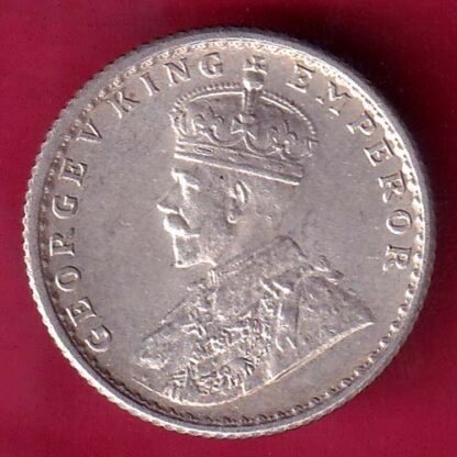 British India 1934 George v King Emperor 1/4 Rupee – F2584 - Image 2