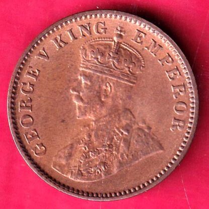 BRITISH INDIA 1935 GEORGE V ONE QUARTER ANNA COIN - F2636 - Image 2