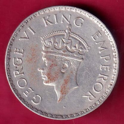 BRITISH INDIA 1940 BOMBAY MINT GEORGE VI ONE RUPEE BEAUTIFUL SILVER COIN  – F2672 - Image 2