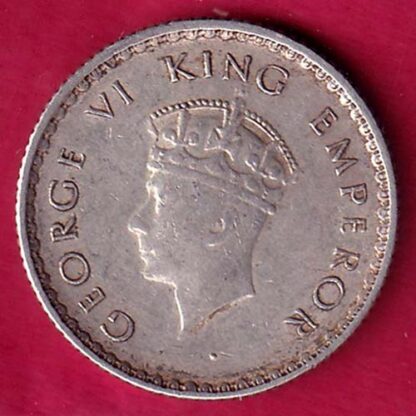BRITISH INDIA 1939 BOMBAY MINT GEORGE VI  1/4 RUPEE SILVER COIN - F2703 - Image 2