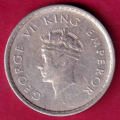 BRITISH INDIA 1939 BOMBAY MINT GEORGE VI HALF RUPEE SILVER COIN  –F2705 - Image 2