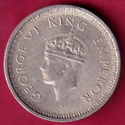 BRITISH INDIA 1942 BOMBAY MINT GEORGE VI ONE RUPEE BEAUTIFUL SILVER COIN - F2847 - Image 2