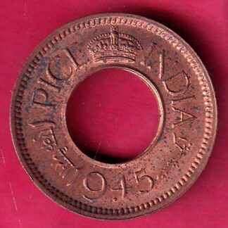British india king george vi  1945 one pice beautiful copper coin - F2851