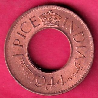 british india king george vi 1944 LAHORE MINT one pice copper coin– FB8990
