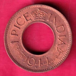 british india king george vi 1944 LAHORE MINT one pice copper coin – FB9003