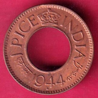 british india king george vi 1944 one pice beautiful copper coin– FB9030