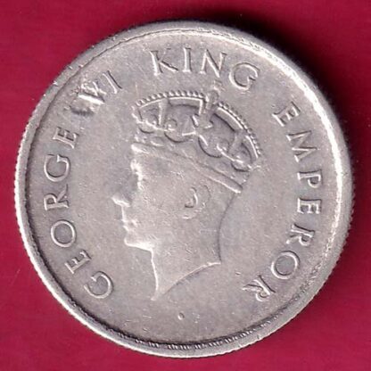 BRITISH INDIA 1939  GEORGE VI HALF RUPEE SILVER COIN - FB9067 - Image 2