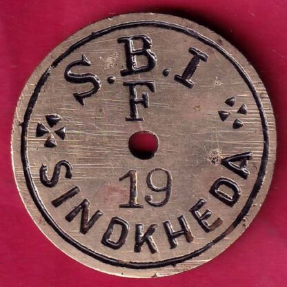 bank token: state bank of india sindkheda  19 - FB9078