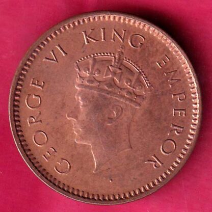 BRITISH INDIA 1940 UNC 1/2 PICE GEORGE VI COPPER COIN - FB9149 - Image 2
