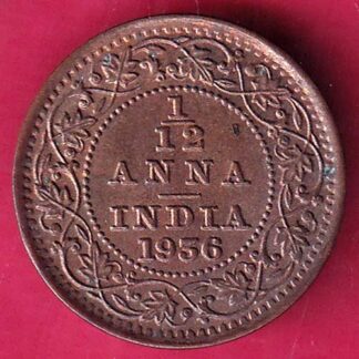 BRITISH INDIA 1936 GEORGE V 1/12 ANNA COIN - FB9151