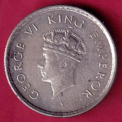 BRITISH INDIA 1939 BOMBAY MINT GEORGE VI HALF RUPEE SILVER COIN - FB9251 - Image 2