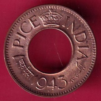 British india king george vi 1943 one pice   - FB9371