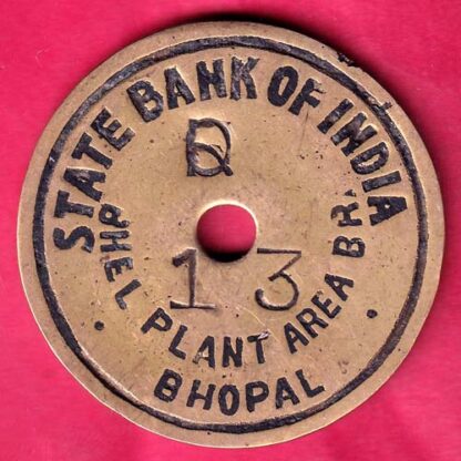 BANK TOKEN: STATE BANK OF INDIA THE PLANT AREA BR. BHOPAL 13 - FB9392 - Image 2