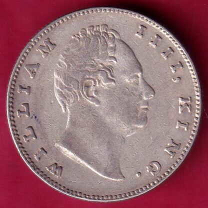 EAST INDIA COMPANY 1835 WILLIAM IIII KING GEORGE ONE RUPEE SILVER COIN – Fb9482 - Image 2