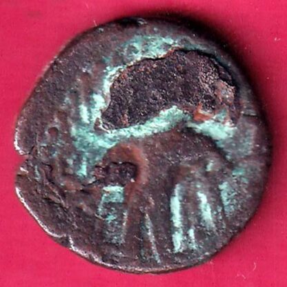 ANCIENT INDIA KUSHAN KING DYNASTY BEAUTIFUL SCARE COPPER COIN –F2900 - Image 2