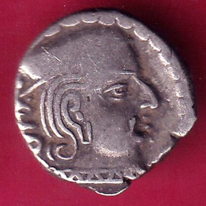 ANCIENT INDIA KSHATRAP DYNASTY KING PORTRAIT SILVER COIN – F2912