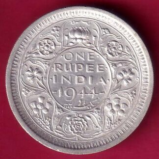 British india 1944 Lahore mint george vi one rupee silver coin – F2919
