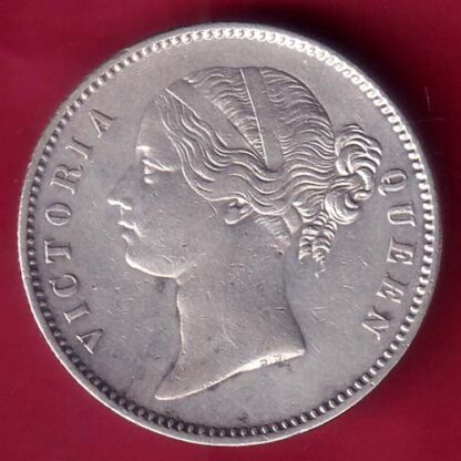 EAST INDIA COMPANY 1840 DIVIDED LEGEND VICTORIA QUEEN ONE RUPEE SILVER COIN  – F2926 - Image 2