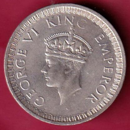 British India 1942 Bombay Mint George VI One Rupee Beautiful Silver Coin - F3106 - Image 2