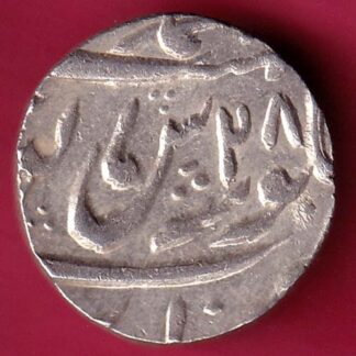 mughals muhammashah muhammadabad RY 28 banaras mint one rupee  – F3162