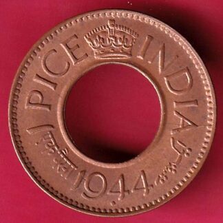 British india king george vi 1944 one pice beautiful copper coin  – F3184