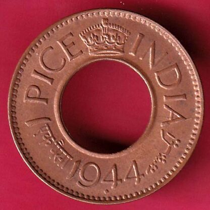 British india king george vi 1944 one pice beautiful copper coin  – F3184