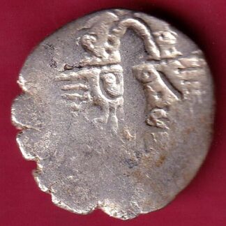 ANCIENT INDIA GADHAYA DYNASTY KING PORTRAIT COIN– F3245