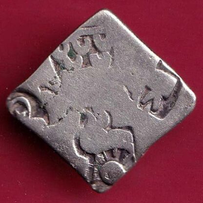 ANCIENT INDIA MAURYAN PERIOD ANIMAL STANDING MAGADH DYNASTY SILVER PUNCHMARK – F3312