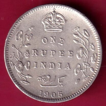British India 1905 Edward Vii King & Emperor One Rupee – FB9596