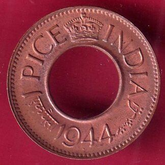 British india king george vi 1944 one pice beautiful copper coin  – FB9598