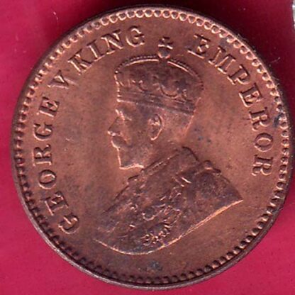 BRITISH INDIA 1929 GEORGE V KING EMPEROR ONE QUARTER ANNA – FB9612 - Image 2
